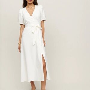 Reformation Weiss 100% Linen White Dress